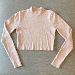 Mable Anthropologie Light Pink Blush Cropped Sweater